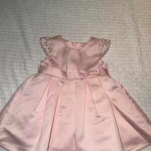 Rare Editions Pink Formal Kids Dress with Embellished Sleeves